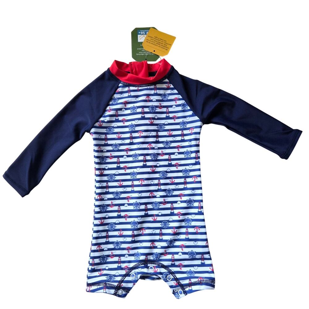 Umelok Rashguard Nautical Print Swimsuit